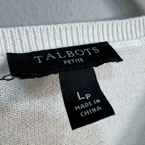 Ivory Talbots Colorful Stripe Crewneck Sweater Size LP EUC - Picture 6 of 6